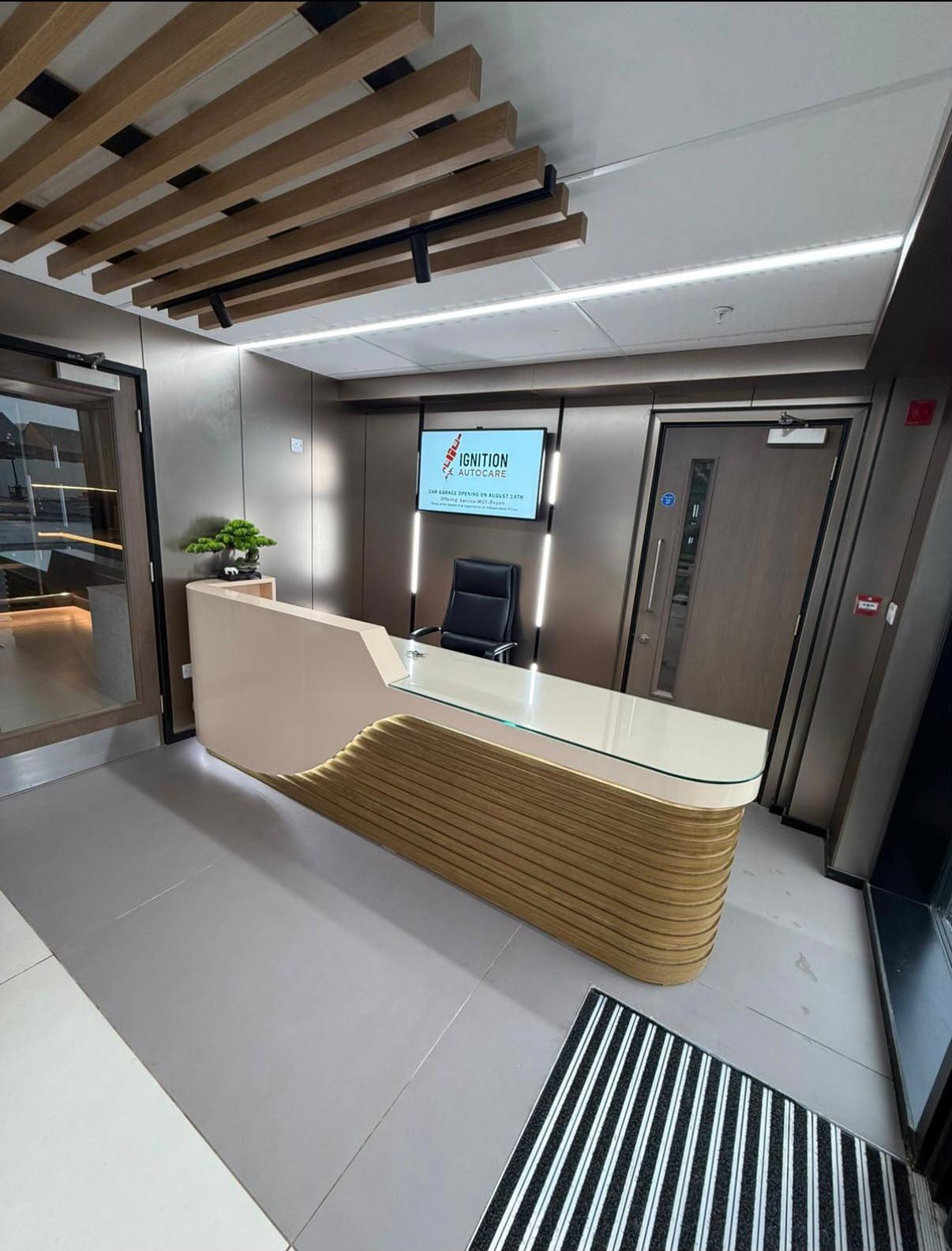 Ignition Autocare modern reception area in Castleford